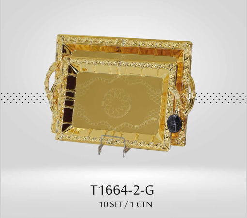 سینی ۲عددی پذیرایی طلایی T1464-2G