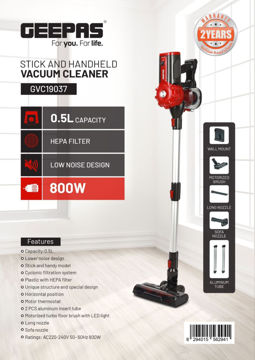 جارو شارژی ایستاده جی پاس مدل GVC19037 ا Rechargeable Cordless Vacuum Cleaner, GVC19037