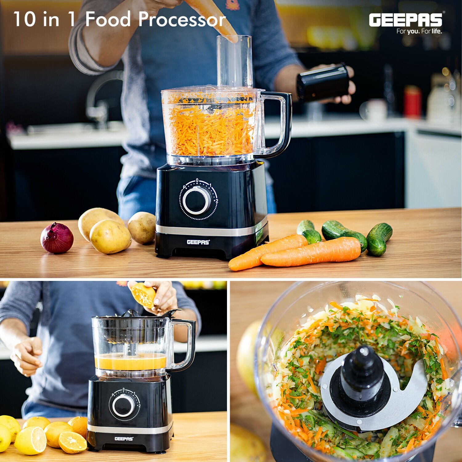 غذاساز 10 کاره جی پاس مدل GSB5487N ا Geepas Food Processor GSB5487N