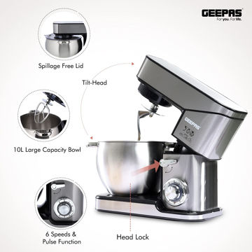 همزن کاسه دار جیپاس مدل 43041 محصول چین ا GEEPAS GSM43041 STAND MIXER    ده لیتر