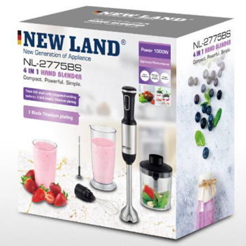 گوشت کوب ۴ کاره نیولند مدل NL-2775BS Newland 4 In 1 Hand Blender NL-2775BS