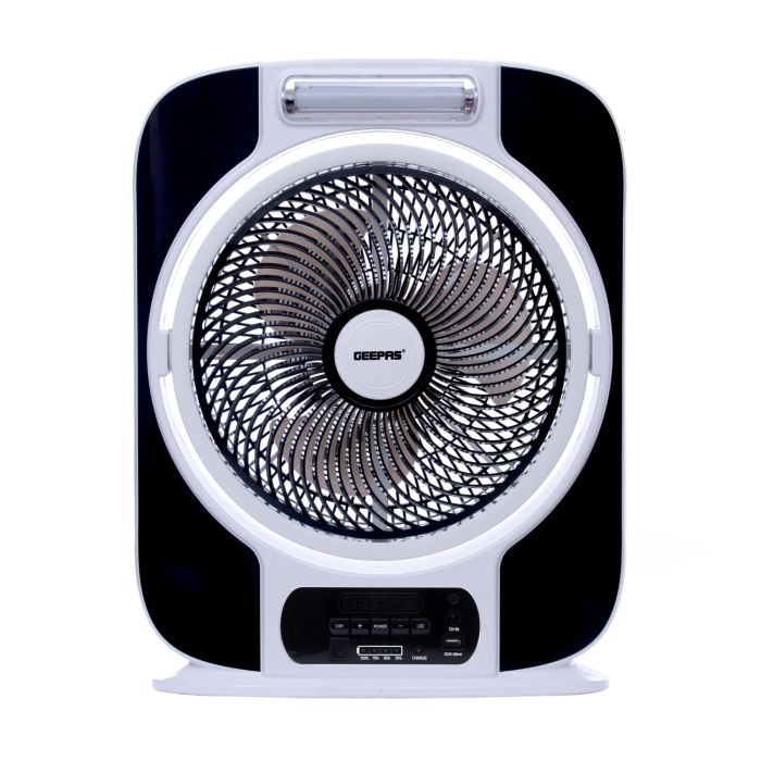 پنکه رومیزی شارژی جی پاس GF989 ا RECHARGEABLE 12" BOX FAN