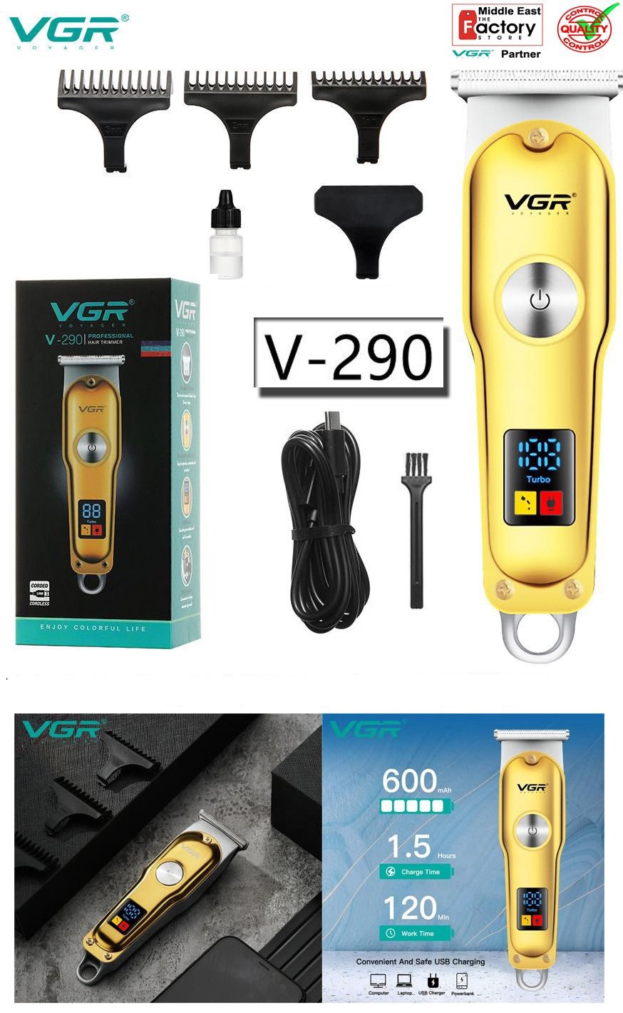 ماشین اصلاح و خط زن حرفه ای وی جی آر مدل V-290 ا VGR