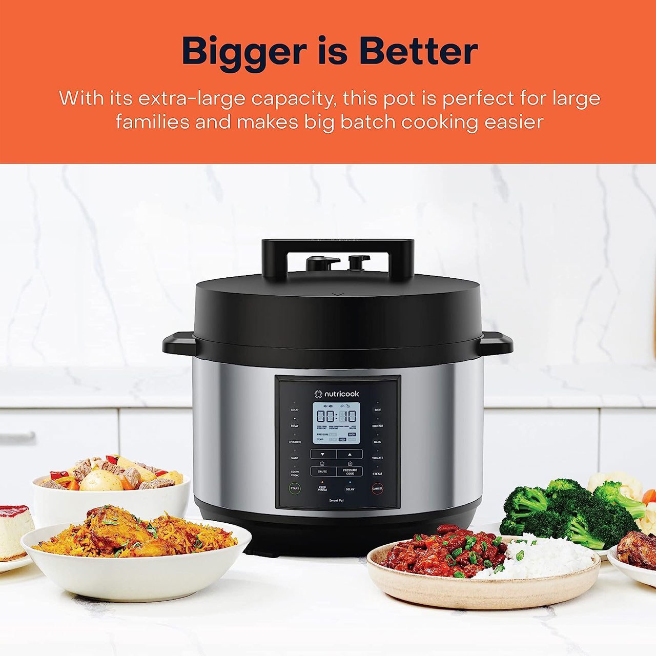 مولتی کوکر 9 کاره 9.5 لیتری ‎‎NC-SP210L نوتریکوک ا Nutricook Smart Pot 2 Plus 1500 Watts - 9 Appliances in 1, Pressure Cooker, Slow