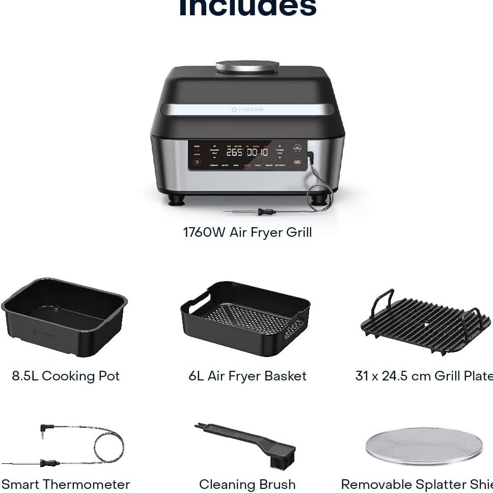 سرخ کن و گریل نوتریکوک مدل NUTRICOOK AFG960 ا NUTRICOOK Smart Indoor Grill & Air Fryer AFG960