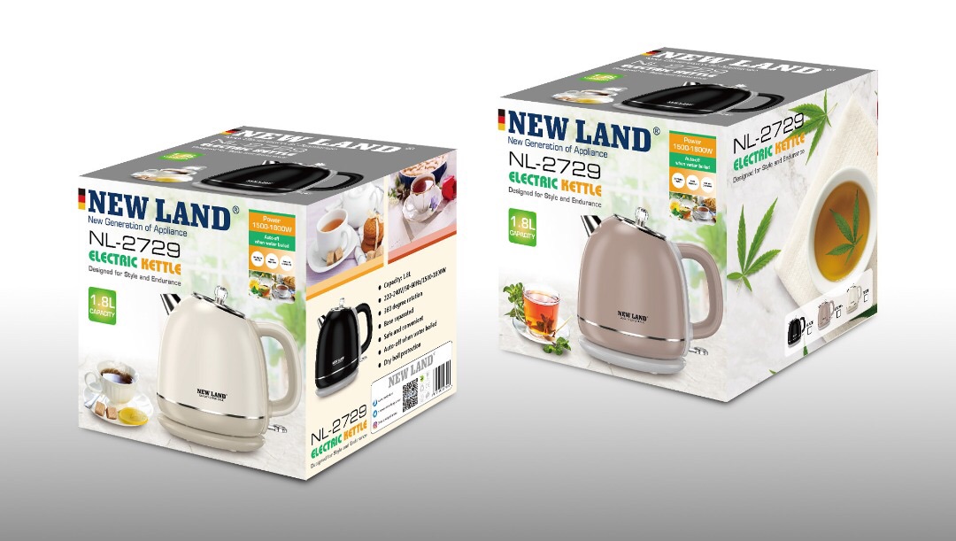 کتری برقی نیولند سه رنگ مشکی، بژ ، روز گولد،  مدل NL-2729 Newland Electric Kettle NL-2729 